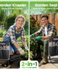 Two people using 2-In-1 Garden Kneeler And Seat For Seniors And Garden Lovers, Heavy-Duty Foldable Bench With 400 Lb Capacity