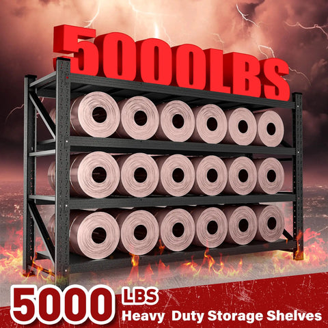 71.3 Inch Heavy Duty Garage Shelving Units With 24 Inch Deep Shelves 5000 Lbs Capacity Steel Storage Racks with rolled materials