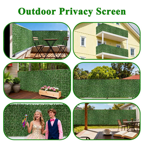 Artificial Ivy Privacy Screen For Fence 39 Inch High 118 Inch Long With Strengthened Joints To Prevent Leaves From Falling Off