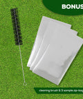 Cleaning brush and 3 sample zip-bags included with Stainless Steel Soil Probe Sampler Kit, Heavy Duty 12 Inch Handheld Soil Sampling Tool