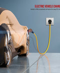 Electric vehicle plugged into a Three Pole Four Wire NEMA 14 30R Dryer Outlet 30 Amp 125 250 Volt Receptacle For Indoor Outdoor Use UL Listed