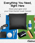 Golf Valuables Pouch With Zipper, Compact Durable Organizer For Tees Balls Divot Tools And Valuables, Premium Faux Leather Case