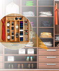 Sleek Expandable Bamboo Drawer Organizer For Kitchen Flatware Holder With Hassle Free Adjustable Compartments Cutlery Tray for storing watches and ties.