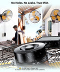 18 Inch Outdoor Wall Mount Fan With 600D Oxford Cover Dustproof Weatherproof IPX4 Waterproof For Patios And Garages