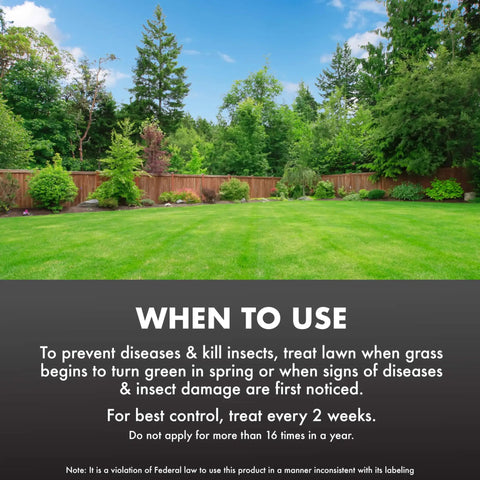 Lawn care guide with lush green grass for "Immunox Fungus Plus Insect Control For Lawns Hose End Concentrate Dual Action Kills Major Lawn Diseases And Insects On Contact Rainproof In Hours Green Up Faster With Biweekly Treatments"