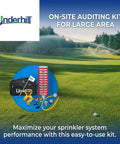 AuditMaster On Site Sprinkler Performance Auditing Kit For Turf And Golf Green Irrigation with tools on grass background