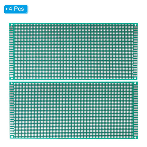 Double Sided FR-4 PCB Board Kit Four Pack Perfect Starter Bangin Prototyping Boards With 0.1 Inch Pitch 2.54mm Holes Green