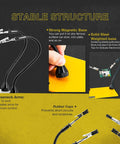 Third Hand Soldering Tool With Four Magnetic Gooseneck Arms and Stainless Clips, solid weighted base, 360 degree rotation