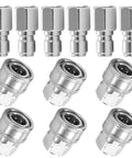 TasuoX 12-piece stainless steel 3/8 in NPT pressure washer quick-connect fittings set with six male adapters and six female couplers