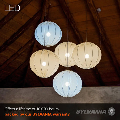 G25 Globe LED Light Bulbs 40W Equivalent, Low 3.5W Power Use, Frosted Soft White 2700K, 325 Lumens in decorative ceiling fixture