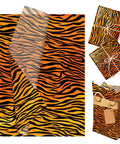 Totally Boss Tiger Print Tissue Paper Set With 50 Sheets, Animal Pattern Gift Wrap in 19.7x13.8 Inch, shown with gifts.