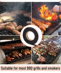 Grill Gasket Sealer For Smoker One Half Inch Wide By One Eighth Inch Thick, Fifteen Feet Long, black roll for BBQ grills and smokers