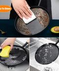 Preseasoned 8 Inch Frying Pan Skillet with Detachable Wooden Handle, easy to clean, showcasing black finish for cooking indoors and outdoors