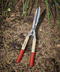 Forged Hedge Shears With Eight And A Quarter Inch Blade Heavy Duty Garden Pruning Tool Resharpenable Forged Steel Blades
