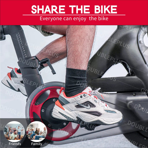 Man using Pedal Adapter For Regular Shoes On Peloton Bikes, Easy Clipless Look Delta Converter during workout