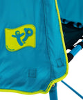 Close-up of weather-resistant canopy and steel frame on Backyard Jungle Gym Climbing Set With Adjustable Steel Frame Weather Resistant Canopy And Platform Outdoor Playset For Kids Ages 3 To 12 Expands From 22 To 47 Inches Built To Hold Up To 220 Lbs.