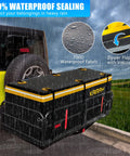 Heavy Duty Hitch Mount Cargo Carrier 60x24x14 Inch Folding Rear Luggage Basket on SUV with waterproof bag in rain
