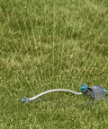 Adjustable Rectangular Lawn Sprinkler With Dial Spray Patterns Left Right Center Or Full For Massive Yard Coverage Hose Sprinkler For Lawn And Garden Gray Covers Up To 3000 Sq Ft on grass