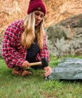 Camper securing Medium Duty Ripstop Camping Tarp 6 By 8 Feet Waterproof Cover Dark Green 5 Mil Thick With Reinforced Grommets outdoors