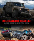 4x4 vehicles in rugged terrain with Synthetic Winch Rope For Off Road Vehicles 3/8 Inch 85 Ft 26500 Lbs Tensile Strength UHMWPE Cable