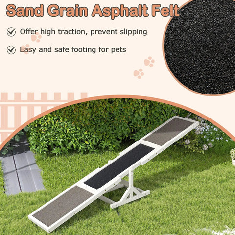 Wooden Dog Agility Seesaw For Backyard Play And Training, Weatherproof Outdoor Exercise Toy With Stable Triangular Base on grass