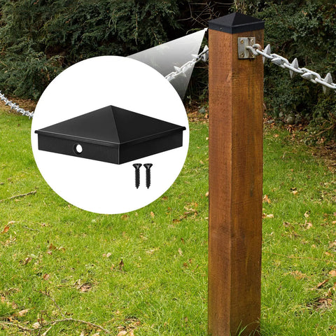 Aluminum Pyramid Post Caps For 6x6 Deck Posts Black 8 Pack With Screws Built Tough Outdoor Fence And Mailbox Dock Wood Protection Easy Install Corrosion Resistant Cover