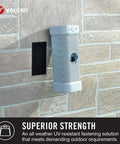Beefy Extreme Outdoor Heavy Duty Tape With Stick On Adhesive, 10 Ft By 1 In, on brick wall holding a mesh cylinder securely