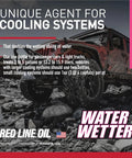 Water Wetter Super Coolant Additive 12 Pack Of 12 Oz Bottles next to a rugged truck in a rocky landscape.