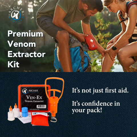 Ven Ex Snake Bite Kit And Bee Sting Kit With Portable Venom Extractor in outdoor use by hikers
