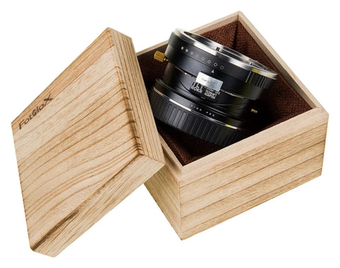 Tilt Shift Adapter For Pentax 645 Autofocus Lenses To Fuji Cameras With 10 Degrees Tilt, 20mm Shift, 360 Degree Rotation, All Metal Build For Precise, Wobble Free Mounting And Creative Macro Shots in wooden box