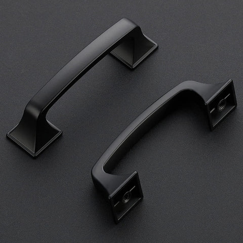 3 Inch Square Cabinet Pulls in Matte Black Arch Design for Kitchen Cabinets and Drawers Flat Black Metal Drawer Pulls