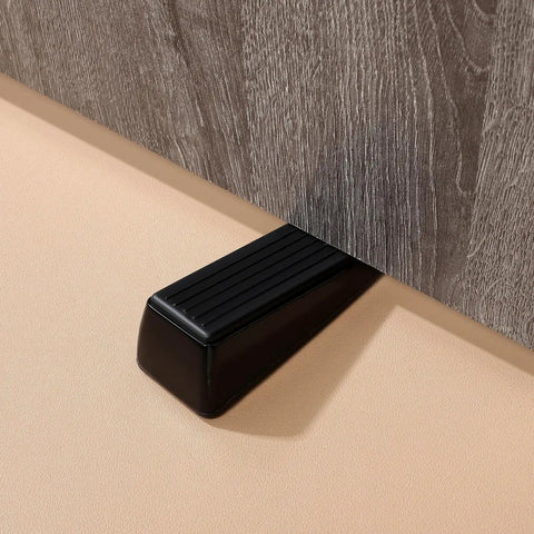Four Pack Built Tough Heavy Duty Door Stoppers Zinc Alloy Wall Protector With Non Slip Surface Wedge for Home and Office Use