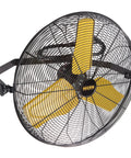 24 Inch Heavy Duty Industrial Wall Mounted Fan with TEAO Enclosed Motor, Safety Yellow Blade, Ideal for Warehouse and Garage