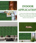 Indoor use of Privacy Fence Screen With Realistic Faux Boxwood Ivy Panels 60 By 140 Inches as decor in various spaces.