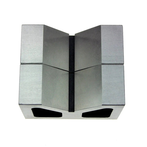 Heavy Duty Cast Iron V Block Set Workhorse For Metalworking, Matched Pair, V Groove 2-1/4 Inch Wide, 1-5/8 Inch Depth, 2-5/8 Inch Length, Machined Square And Parallel For Precision, Distortion Resistant And Built To Last, front view
