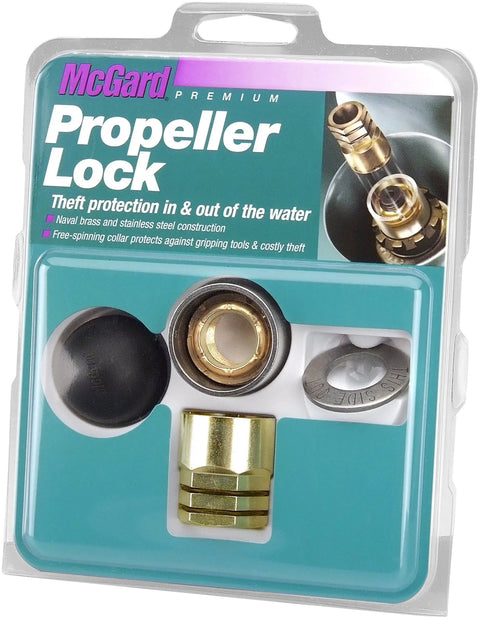 Marine Propeller Lock Set M18 X 1.5 Thread Fits Honda Yamaha Suzuki Outboard Motors Black Lock in retail packaging.