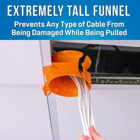 Orange Cable Funnel Drop Ceiling Protector CPF 215 That Keeps Cables From Snagging And Protects While You Pull Through Drop Ceilings Durable Glide Guard For Any Cable Type Ideal For Tech Pros