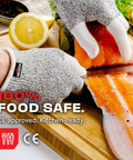 Three Finger Reinforced Cut Resistant Kitchen Gloves For Women And Men With Stainless Steel Thread Protection slicing fish