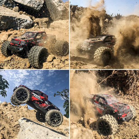 1:18 Scale All Terrain RC Car Be A Beast On Any Trail 36 KMH High Speed 4WD Electric Off Road Truck kicking up dirt