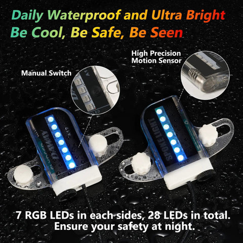 Led Bike Wheel Lights With 28 RGB LEDs And 30 Color Patterns For Night Riding, Lit Spoke Lights Visible From Both Sides, Safe And Stylish For Kids Teens Adults, Fun Cycling Gift And Cool Bicycle Decoration Accessory