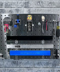 Stainless Steel Pegboard LocBoard Set Of 2 For Garage And Home Storage, 18 By 36 Inches, organized with tools and accessories
