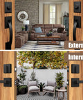 Double Door Lock Set With Deadbolt For Entry Doors In Oil Rubbed Bronze Front Door Handleset And Dummy Exterior Handles