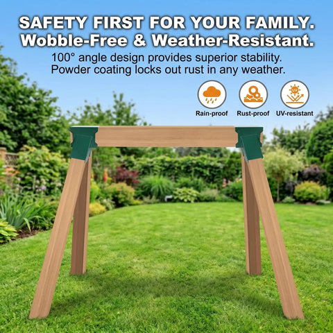 Heavy Duty A Frame Swing Set Bracket Kit 2 Piece Wood Swing Hardware For Outdoor Playsets Built To Last With Rust Resistant Finish Sturdy Steel Mounting Brackets Easy Install Includes Full Assembly Hardware For Backyard Fun