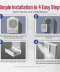 Installation guide for Must Have Indoor Dryer Lint Trap Filter with stainless steel screen and water drawer system.