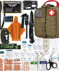 Upgraded Survival First Aid Kit With 1000D Nylon EMT Pouch Tactical Trauma Kit For Outdoor Camping Hiking Hunting All In One Emergency Gear For Earthquakes Home Office Coyote Brown with supplies