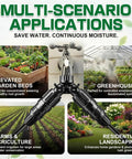 All In One Drip Irrigation Starter Kit With A Two Way Y Splitter shown in various garden scenarios