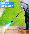 Man using Turbo Pressure Washer Nozzle Rotating Jet For 4000 PSI Power Cleaning With Easy One Quarter Inch Quick Connect And 4.0 GPM Orifice