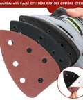 Heavy Duty Mouse Sander Replacement Pad With 30 Hook And Loop Sandpaper Sheets In 40 To 240 Grit for detail sanders close-up view.