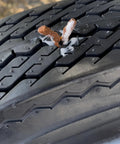 Tire puncture repair using Easy Tire Plug Drill Bit Kit for All Drills 2 Piece Set with Reamer and Plugger Bits Quick No Fuss Solution
