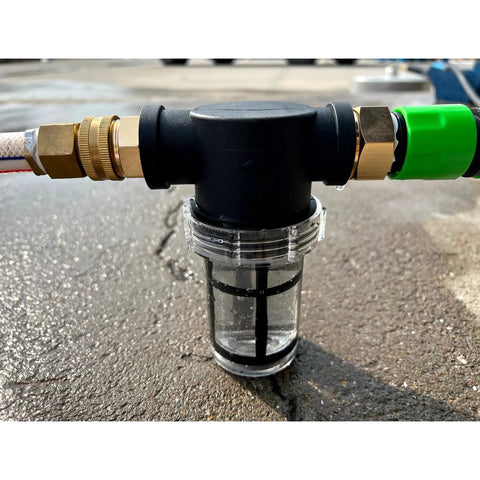 Pro Grade Garden Hose Filter Attachment For Pressure Washer Inlet Water, Inline Water Filter With 40 Mesh And 100 Mesh Screen, Fits 3/4 Inch GHT Male And Female, Easy Install With Two O Rings For Cleaner Water